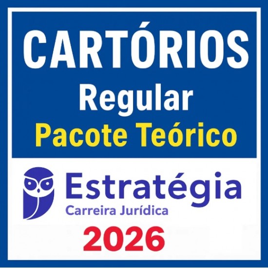 Concursos Cartórios – Pacote Teórico (Regular) – Estratégia 2026 – Rateio Tabelionato Tabelião Cartório