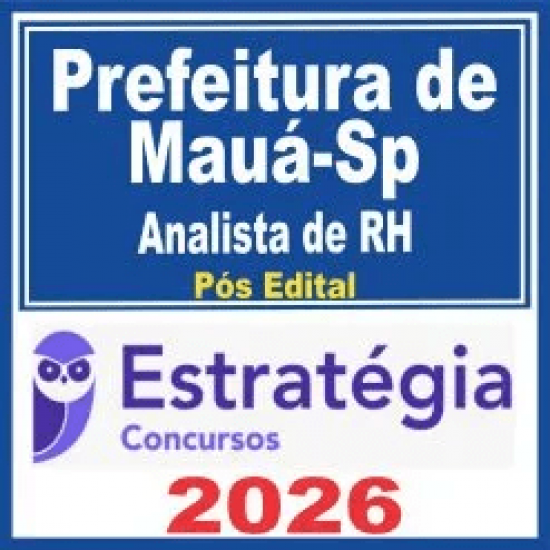 Prefeitura de Mauá SP (Analista de Recursos Humanos) Pós Edital – Estratégia 2026