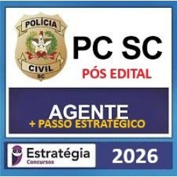 PC-SC (Escrivão de Polícia Civil) Pacote Teórico + Pacote Passo Estratégico - 2025 - 2026 (Pós-Edital) Estratégia